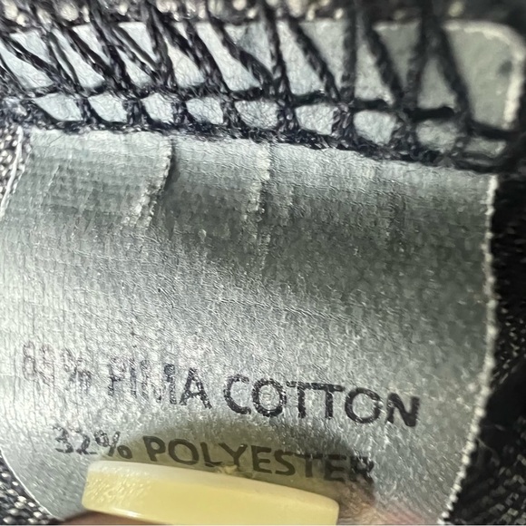 Johnston and Murphy Polo Shirt Black and Tan Herringbone Pima Cotton Blend sz L - Picture 7 of 7